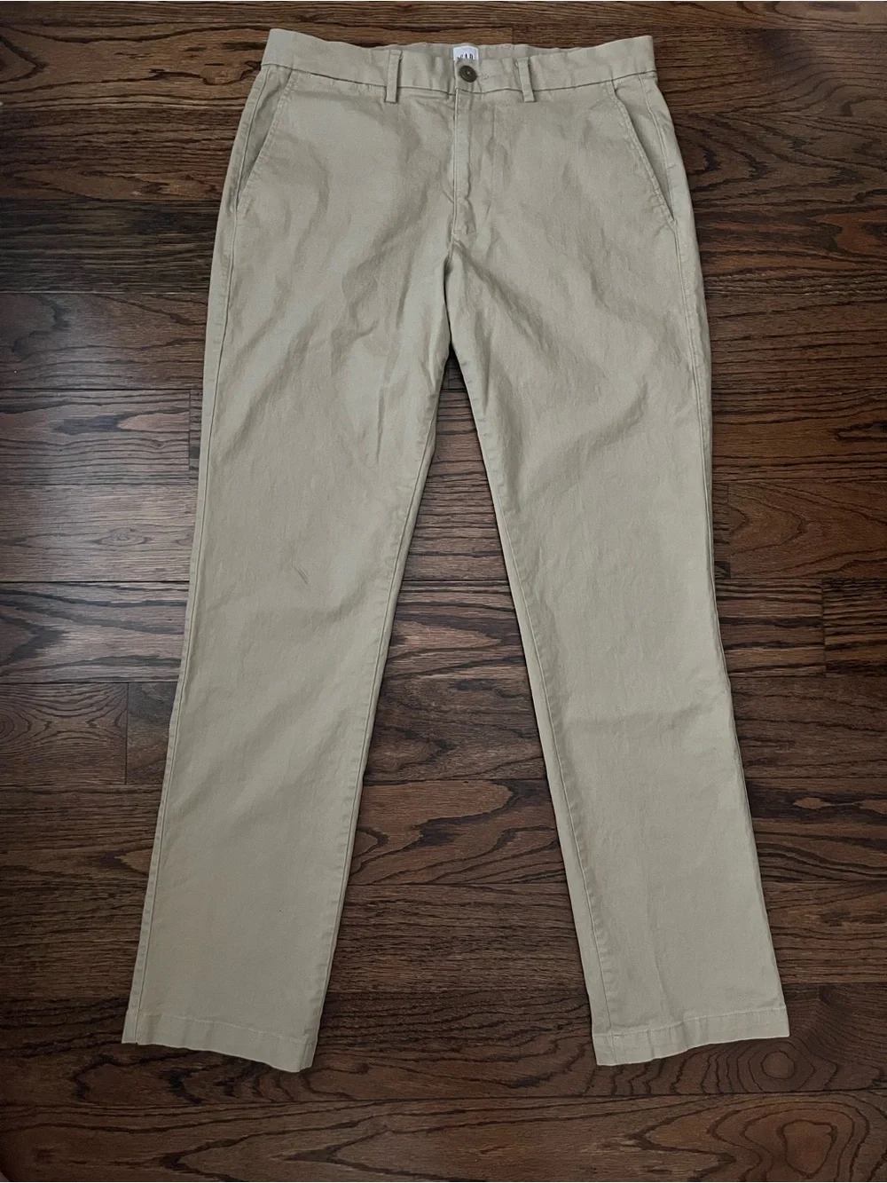 2 Pairs Of GAP Men's Khaki Straight-Leg Chinos in Beige